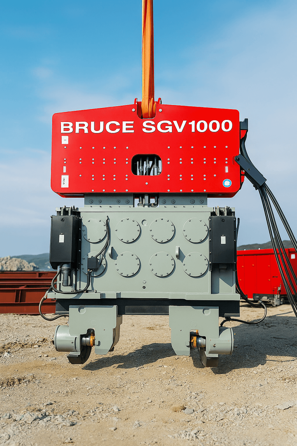 BRUCE Vibro Hammer at work on a high-density piling project in challenging ground conditions