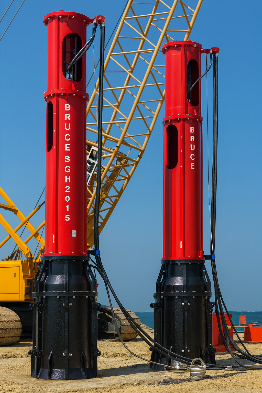 Hydraulic impact hammer specifications for offshore piling projects