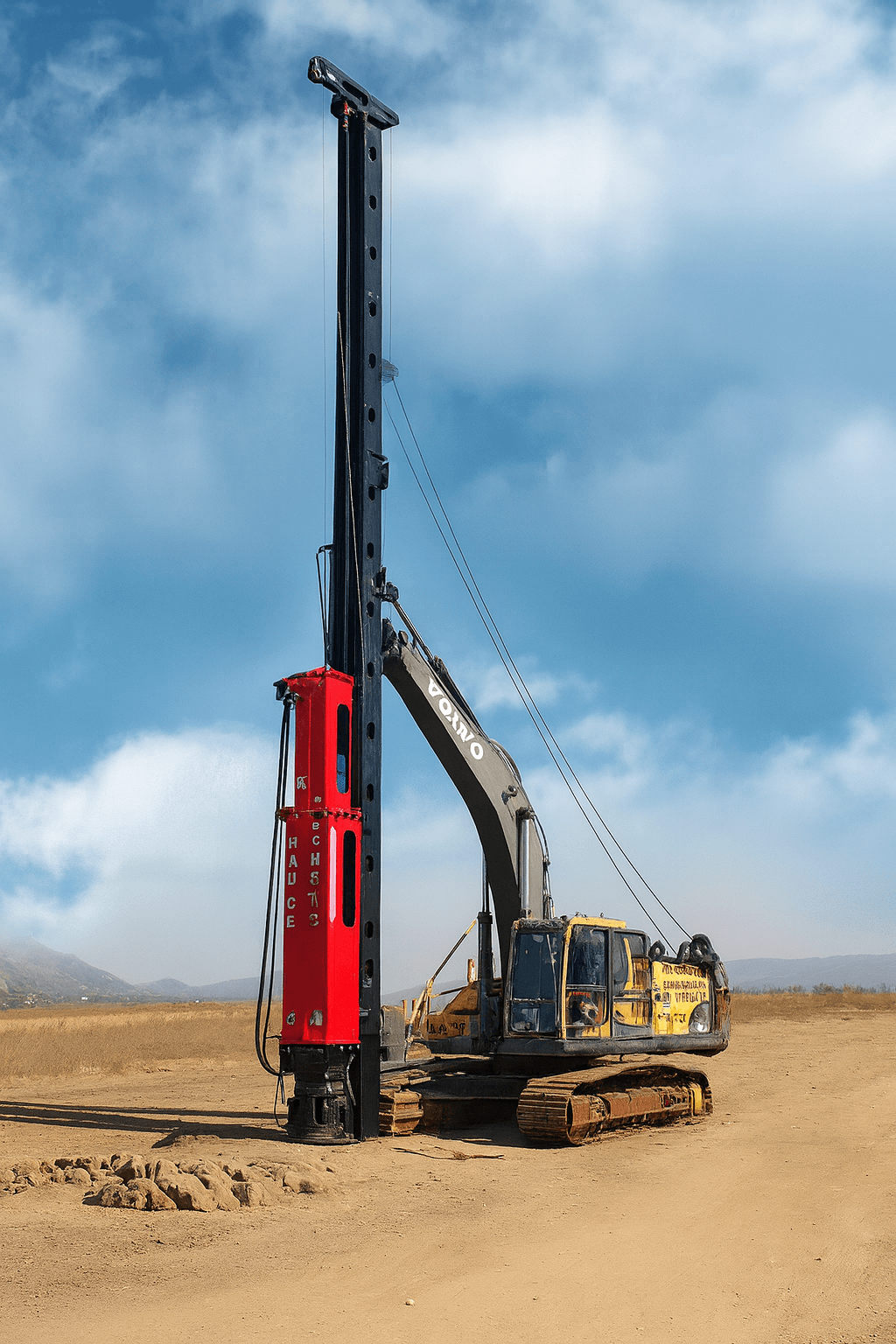 BRUCE hydraulic pile hammer driving steel piles on UK offshore wind site