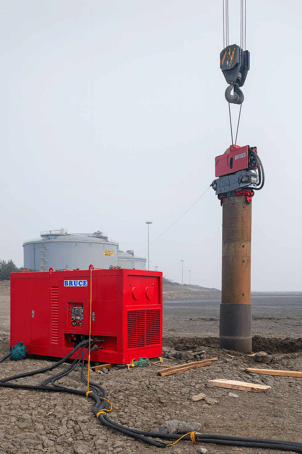 BRUCE vibratory hammer supplier company operating in United Kingdom offshore wind project