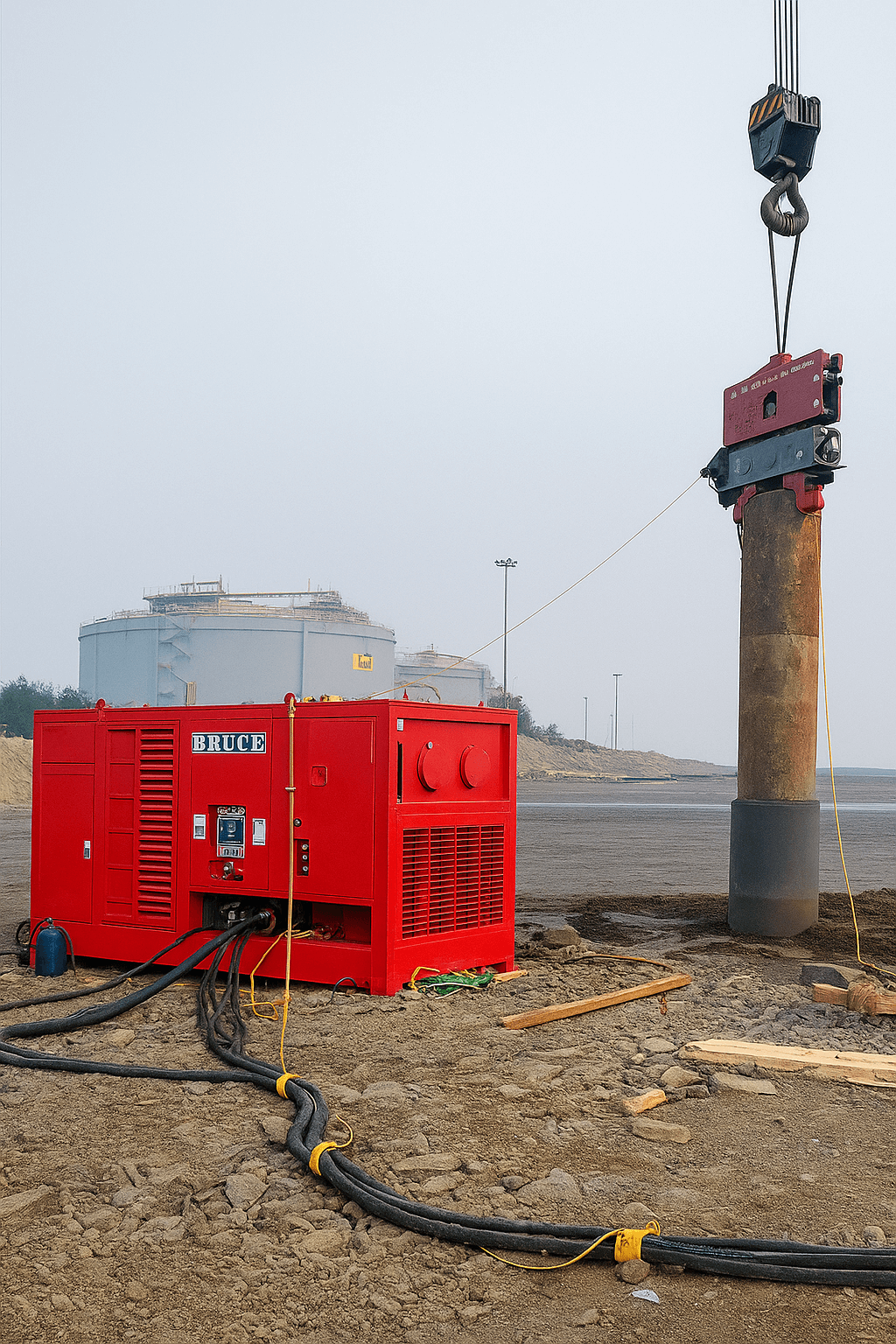 vibro hammer supplier United States marine foundation piling